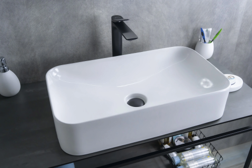 Раковина керамическая Gid Geométrico 51199 60х40 накладная цвет белый без отверстий под смеситель