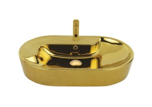 Раковина из сантехнического фарфора Creavit Topic TP172-00CB00E-AK00 70х40 накладная цвет золото