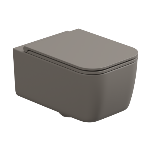 Чаша унитаза подвесная GSG Ceramic Design Brio BRWCSO030 цвет бежевый без сиденья безободковая каскадный смыв