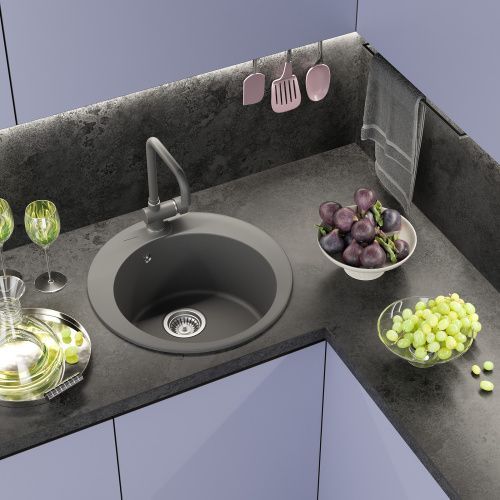 Кухонная мойка Misty Artemida ART-51-04 50х50 цвет серый поверхность матовая
