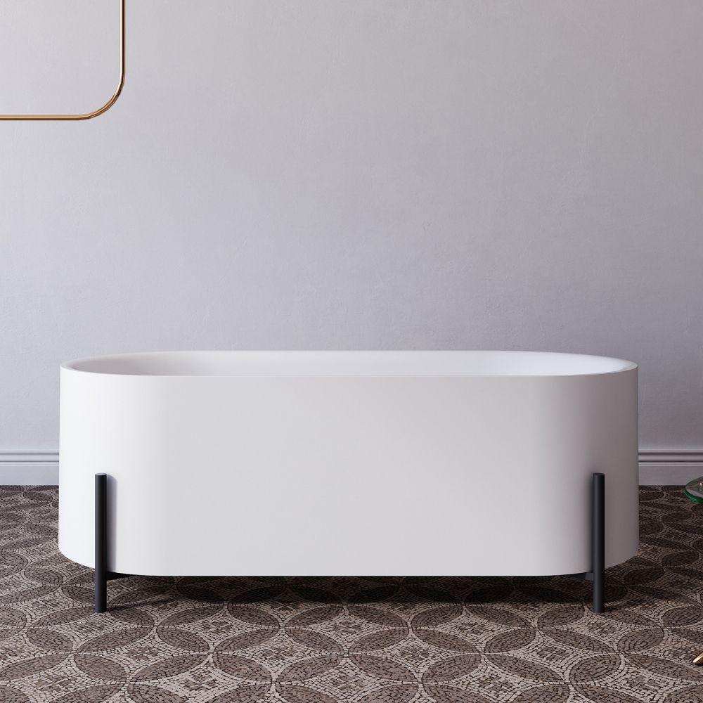 Ванна акриловая Abber AB9443 170х75 отдельностоящая овальная с каркасом