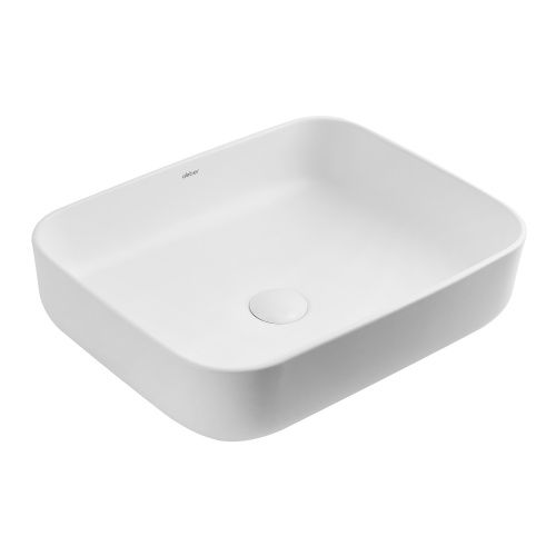 Раковина из сантехнического фаянса Abber RECHTECK AC2202MW 50х40 накладная цвет белый без отверстий под смеситель