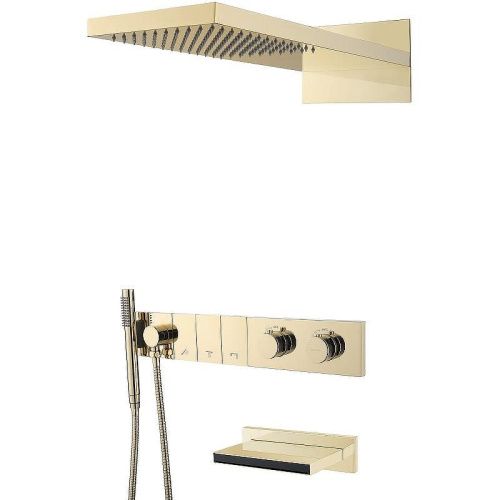 Душевая система Boheme Zodiac 133-2-G встраиваемая в стену цвет золото с термостатом