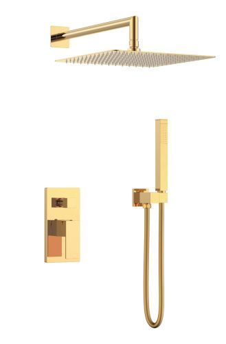 Душевая система Boheme Qubic 474-3-G встраиваемая в стену цвет золото