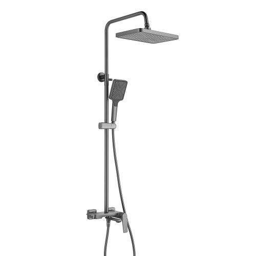 Душевая стойка Shevanik S4226T настенная цвет оружейная сталь