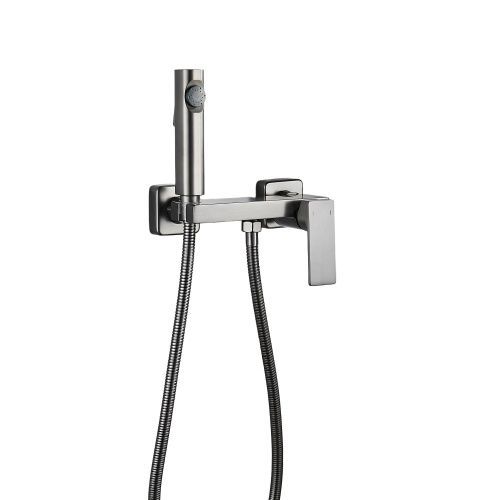 Гигиенический душ со смесителем Rose R1805T-1 вороненая сталь