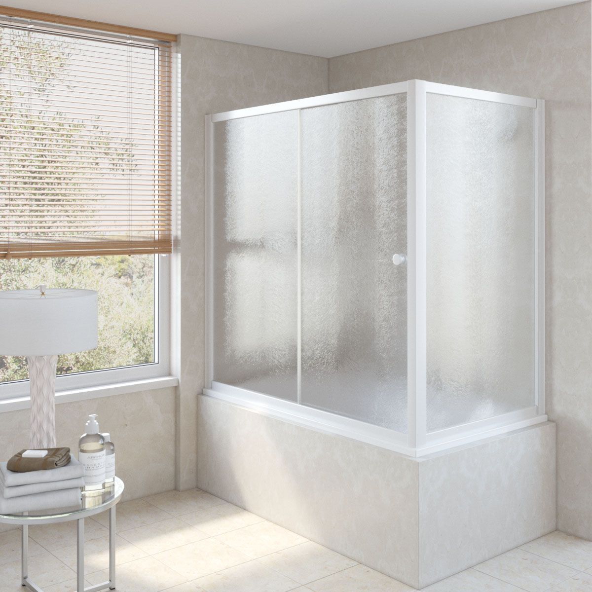 Душевая шторка на ванну Vegas-Glass ZV+ZVF TUR+NOVO ZV+ZVF NOVO 190*90 01 02 190х140 стекло рифленое профиль белый ориентация универсальная