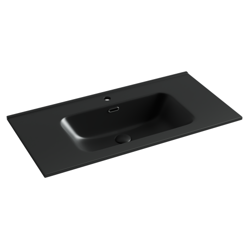 Раковина из сантехнического фарфора Ceramica Nova ELEMENT CN7002MB 90х50 накладная цвет черный 1 отверстие под смеситель