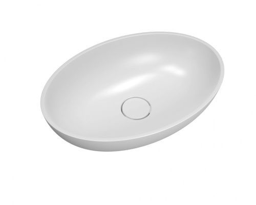 Раковина из искусственного камня Florentina Олива 5035 10.350.00500.001 50х40 накладная цвет белый без отверстий под смеситель