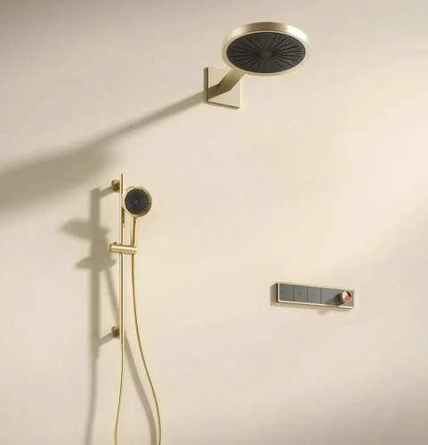 Душевая система Arrow ARQ14H889CG встраиваемая в стену цвет золото с термостатом
