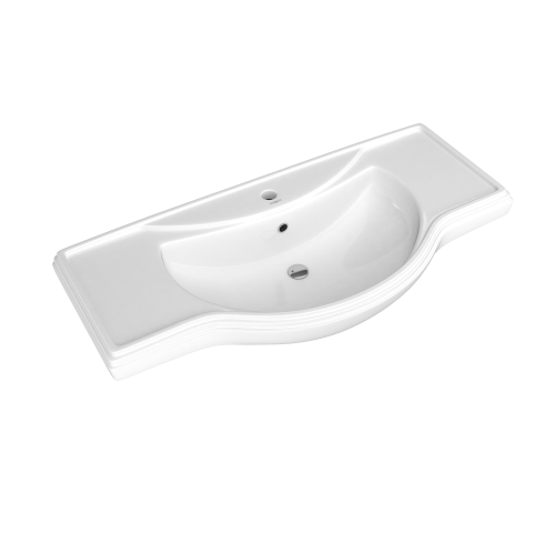 Раковина из сантехнического фарфора Kirovit Классик Вн Крв15 110х50 накладная цвет белый