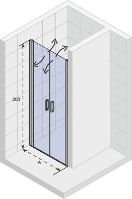 Душевая дверь Riho NOVIK G003004120 90х200 стекло прозрачное профиль хром - фото 2