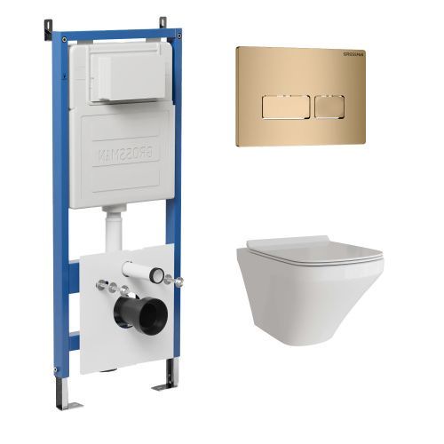 Инсталляция + кнопка смыва + унитаз Grossman Pragma 97.4440S.03.310