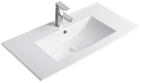 Раковина керамическая Gid Integrado 71111 80х40 встраиваемая цвет белый 1 отверстие под смеситель