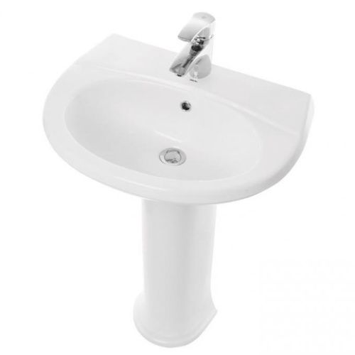 Раковина из сантехнического фаянса Sanita Виктория WB.PD/Victoria/60-C/WHT.G/S1 60х50 подвесная цвет белый 1 отверстие под смеситель