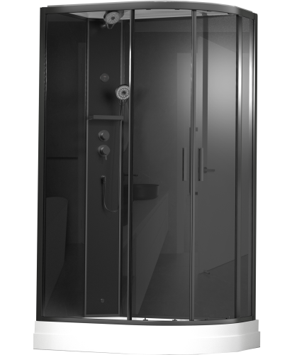 Душевая кабина Timo Premium ILMA902LB-roof-902L-T-STILMA-T-CH/C 120х80 асимметричная без крыши ориентация левая