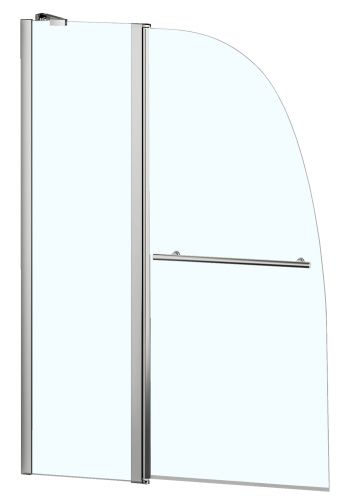 Душевая шторка на ванну Azario Boston AZ-142TB 100х140 стекло прозрачное профиль хром ориентация универсальная