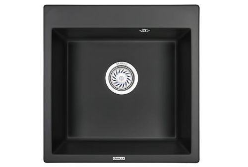 Кухонная мойка Granula 5102, ТУРМАЛИН 50х50 цвет черный поверхность матовая