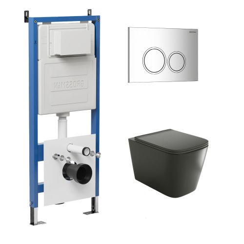 Инсталляция + кнопка смыва + унитаз Grossman Galaxy 97.4441BMS.01.100