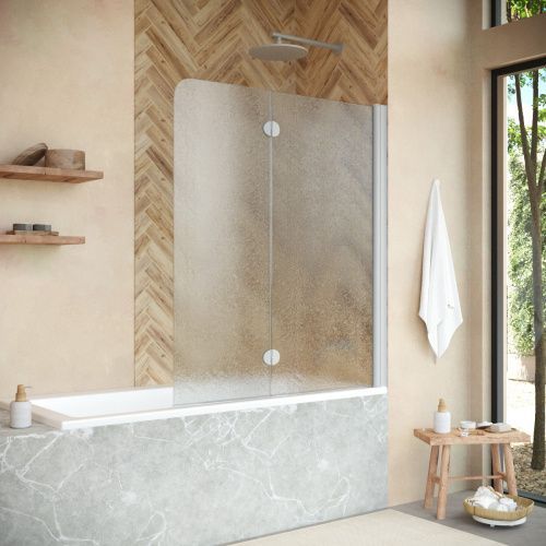 Душевая шторка на ванну Vegas-Glass E2V+E2V NOVO E2V NOVO 120 07 02 R 120х140 стекло рифленое профиль хром ориентация правая