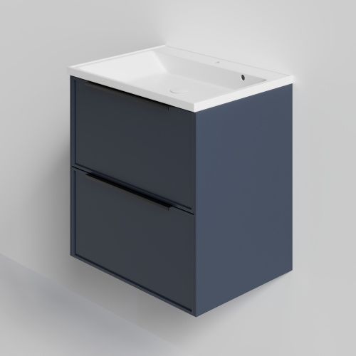 Тумба с раковиной La Fenice SIMPLA TWIN NFNC-01-SIM-BG-100-2-3-100 100х50 подвесная цвет синий