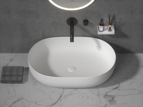 Раковина из искусственного камня Armadi Art NeoArt/Monaco/Vallessi Avantgarde 879-50 50х40 накладная цвет белый без отверстий под смеситель