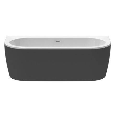 Ванна акриловая Cezares SLIM SLIM WALL-180-80-60-NERO-SET 180х80 пристенная прямоугольная с каркасом