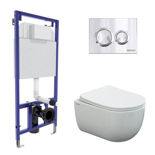 Комплект унитаз с инталляцией и клавишей смыва Berges NOVUM 043241