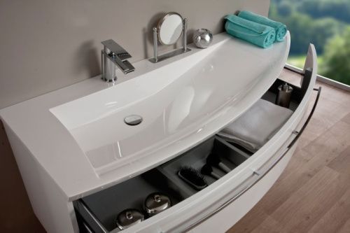 Раковина из искусственного камня Puris Crescendo SWM114R1 140х60 накладная цвет белый 1 отверстие под смеситель