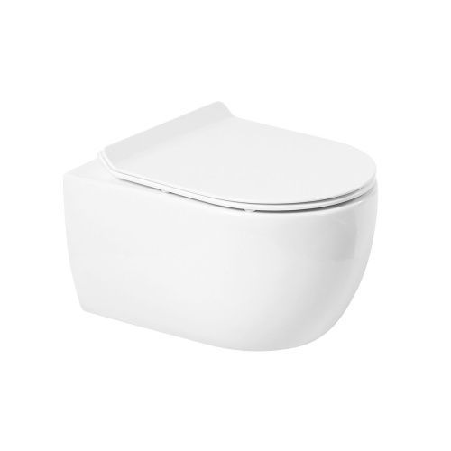 Унитаз подвесной Art&Max Bologna AM211CHR/AM211SC белый с сиденьем микролифт каскадный смыв