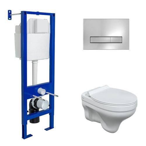 Комплект унитаз с инталляцией и клавишей смыва Berges АТОМ Line 042443