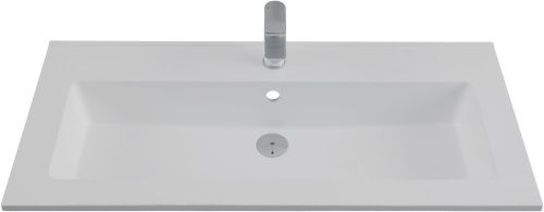 Раковина из литьевого мрамора Aquanet Текла 00328016 101х47 полувстраиваемая цвет белый 1 отверстие под смеситель