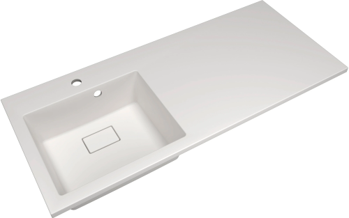 Раковина из искусственного камня Florentina Аванти 1100L 10.310.0L110.201 110х50 накладная цвет белый 1 отверстие под смеситель
