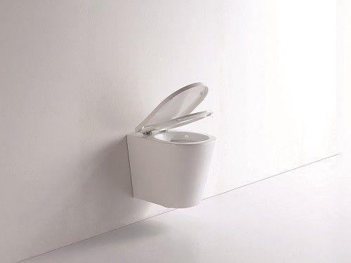 Унитаз подвесной CeramaLux 5178 белый с сиденьем микролифт безободковый каскадный смыв