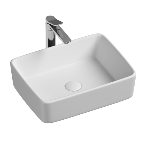 Раковина из сантехнического фарфора Ceramica Nova ELEMENT CN6037 50х40 накладная цвет белый без отверстий под смеситель