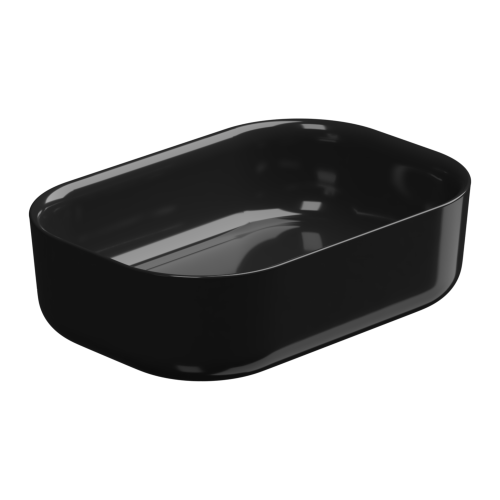 Раковина керамическая GSG Ceramic Design Hit! HILAVRE60002 60х40 накладная цвет черный без отверстий под смеситель