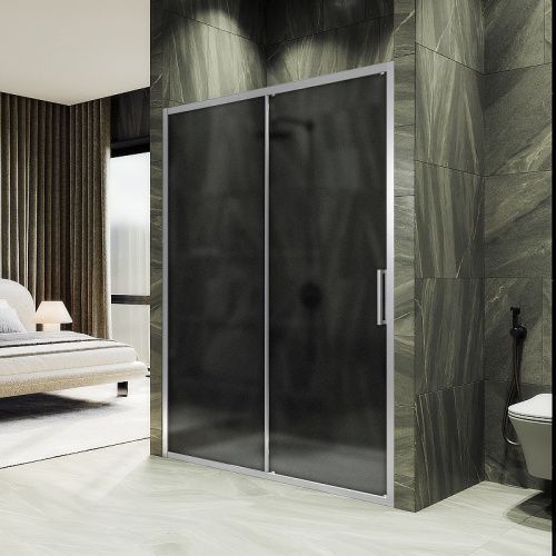 Душевая дверь Maybah Glass MGD-1289-5 150х195 стекло тонированное профиль хром