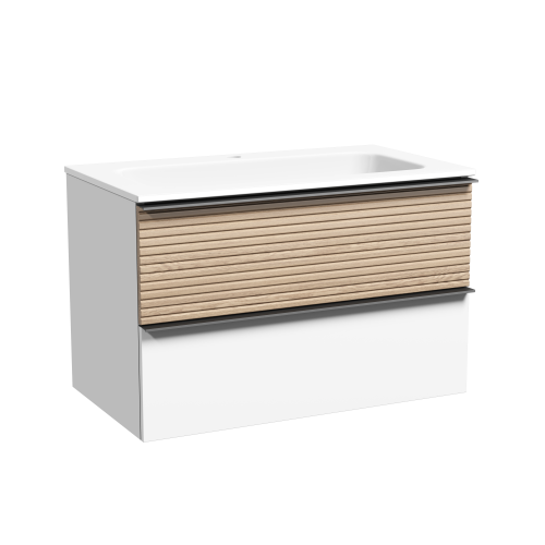 Тумба под раковину Sancos DELTA DL80W 80х40 подвесная цвет коричневый