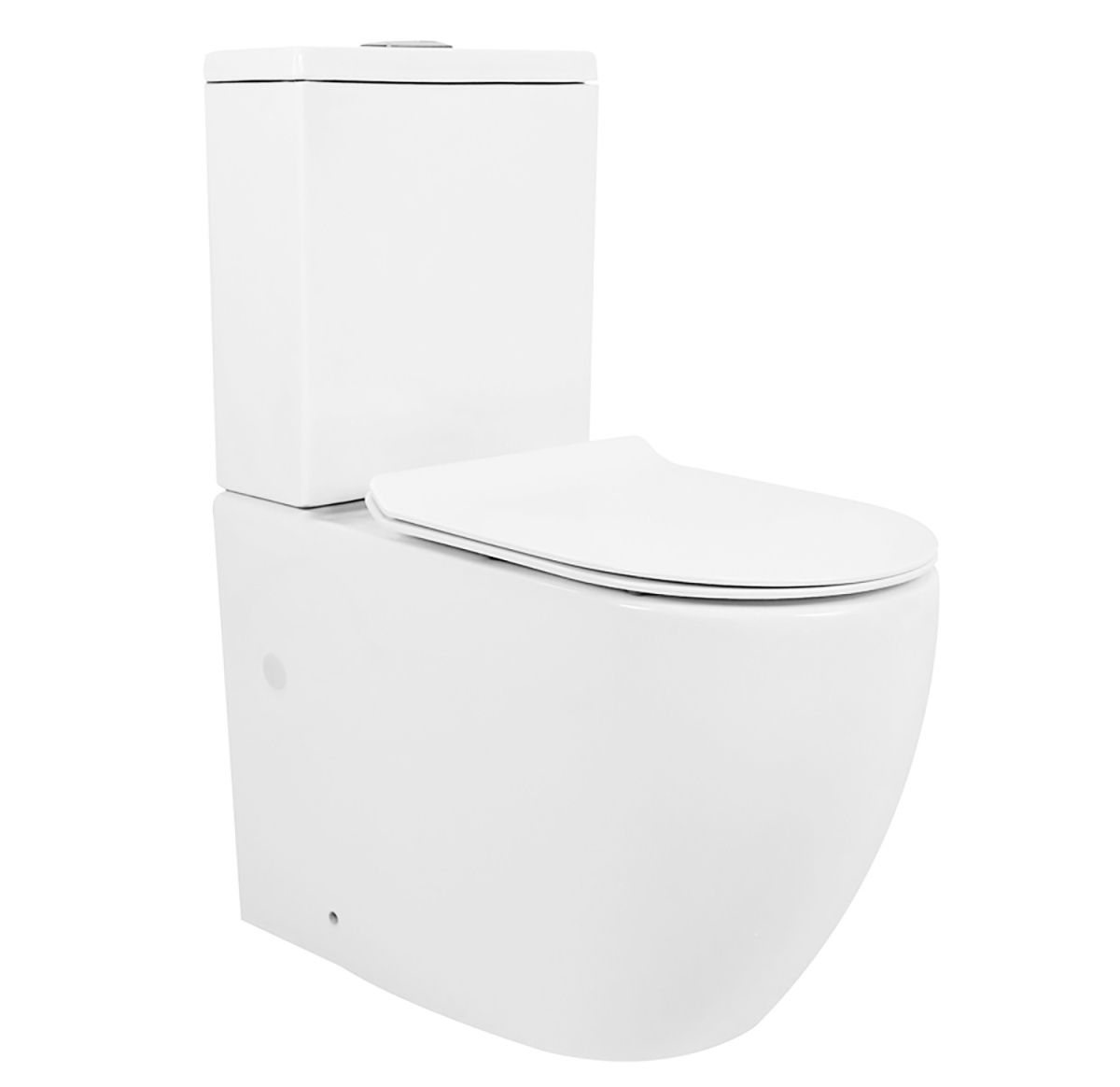 Унитаз-компакт напольный с бачком Azario CORSA AZ-2062S белый с сиденьем микролифт безободковый каскадный смыв