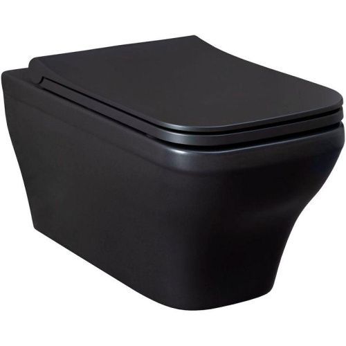 Чаша унитаза подвесная Allen Brau Infinity 4.21011.31 цвет черный без сиденья безободковая каскадный смыв