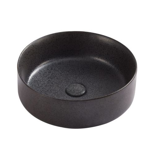 Раковина из сантехнического фарфора Melana 320365MBSt-805 40х40 накладная цвет черный без отверстий под смеситель