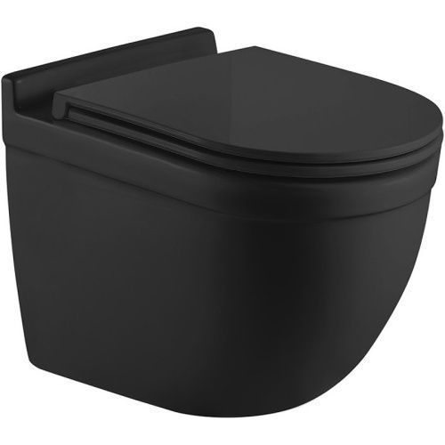 Унитаз подвесной WeltWasser 10000009903 черный с сиденьем безободковый смыв торнадо