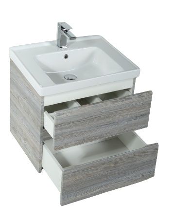 Тумба под раковину Art&Max TECHNO AM-Techno-700-2C-SO-LW635 70х50 подвесная цвет серый - фото 3