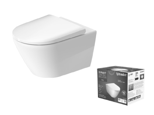 Унитаз подвесной Duravit D-Neo 45770900A1 белый с сиденьем микролифт безободковый каскадный смыв