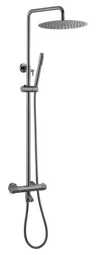 Душевая стойка Boheme Uno 468-T-SGM настенная цвет нержавеющая сталь с термостатом