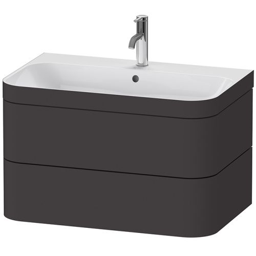 Тумба с раковиной Duravit Happy D.2 Plus HP4637O8080 80х50 цвет черный