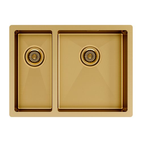Кухонная мойка Paulmark GERBERG 59/2S UNI PM225944-BGR 35х40 цвет золото поверхность брашированная