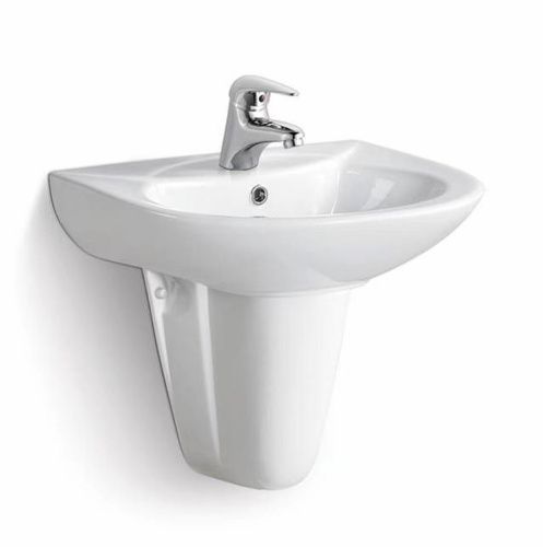 Раковина из сантехнического фаянса Loranto Atina CS-024 50 см подвесная цвет белый 1 отверстие под смеситель