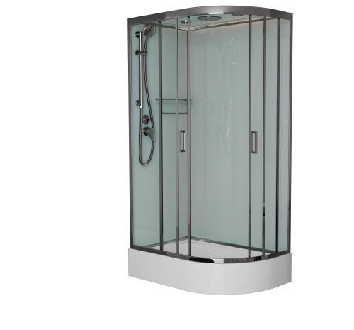 Душевая кабина Frank 179009 120х80 асимметричная с крышей ориентация левая