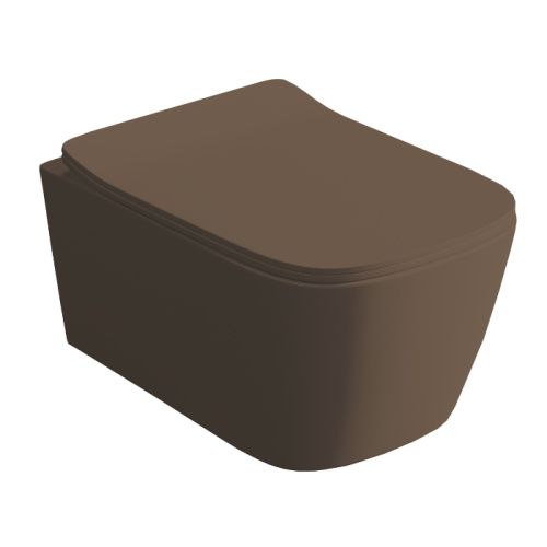Чаша унитаза подвесная Artceram A16 ASV006 40 00 цвет коричневый без сиденья безободковая каскадный смыв